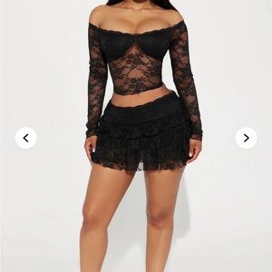 Fashion Nova Black Lace Crop Top